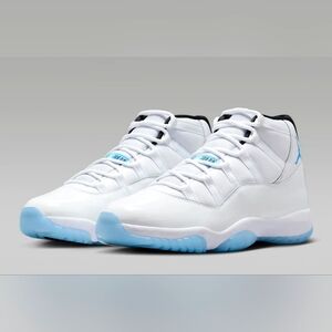 Air Jordan 11 Retro White and Legend Blue Sneakers Size 11